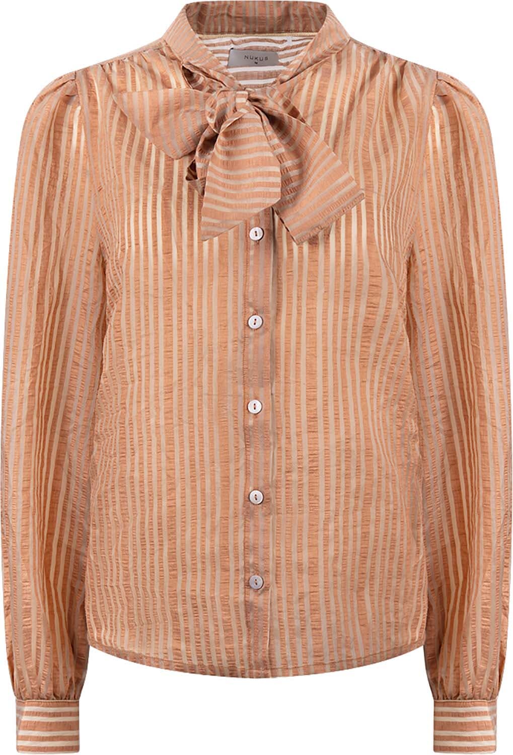 Nukus Blouse Alberta  Bow Stripe Bruin