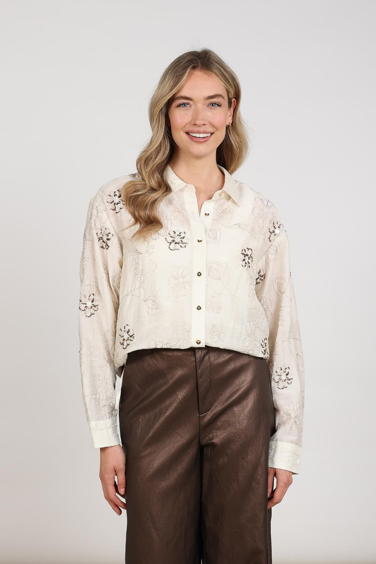 Nukus Blouse Aaliya  Embroidery Off White
