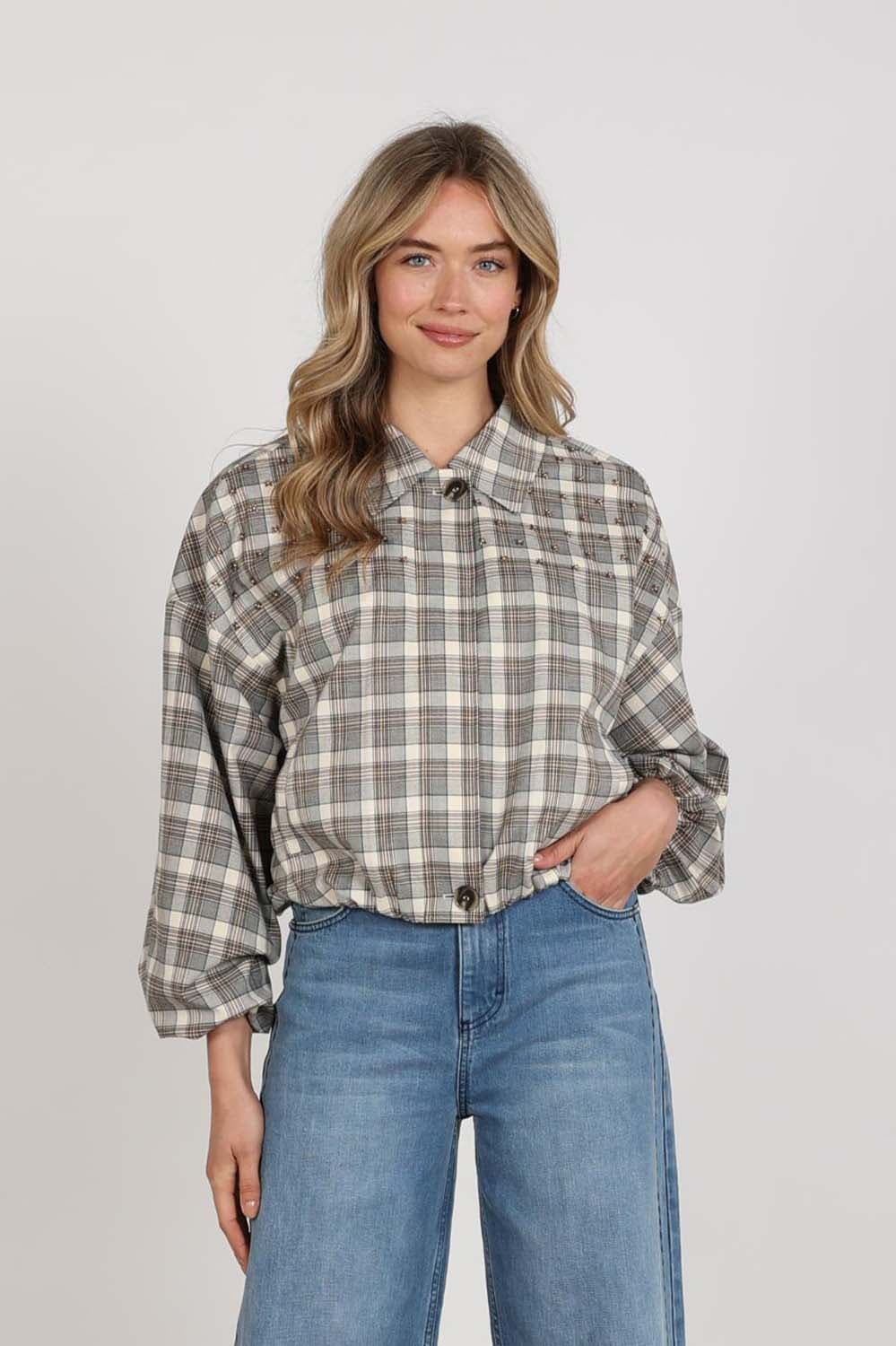 Nukus Blazer Dominique Check Taupe