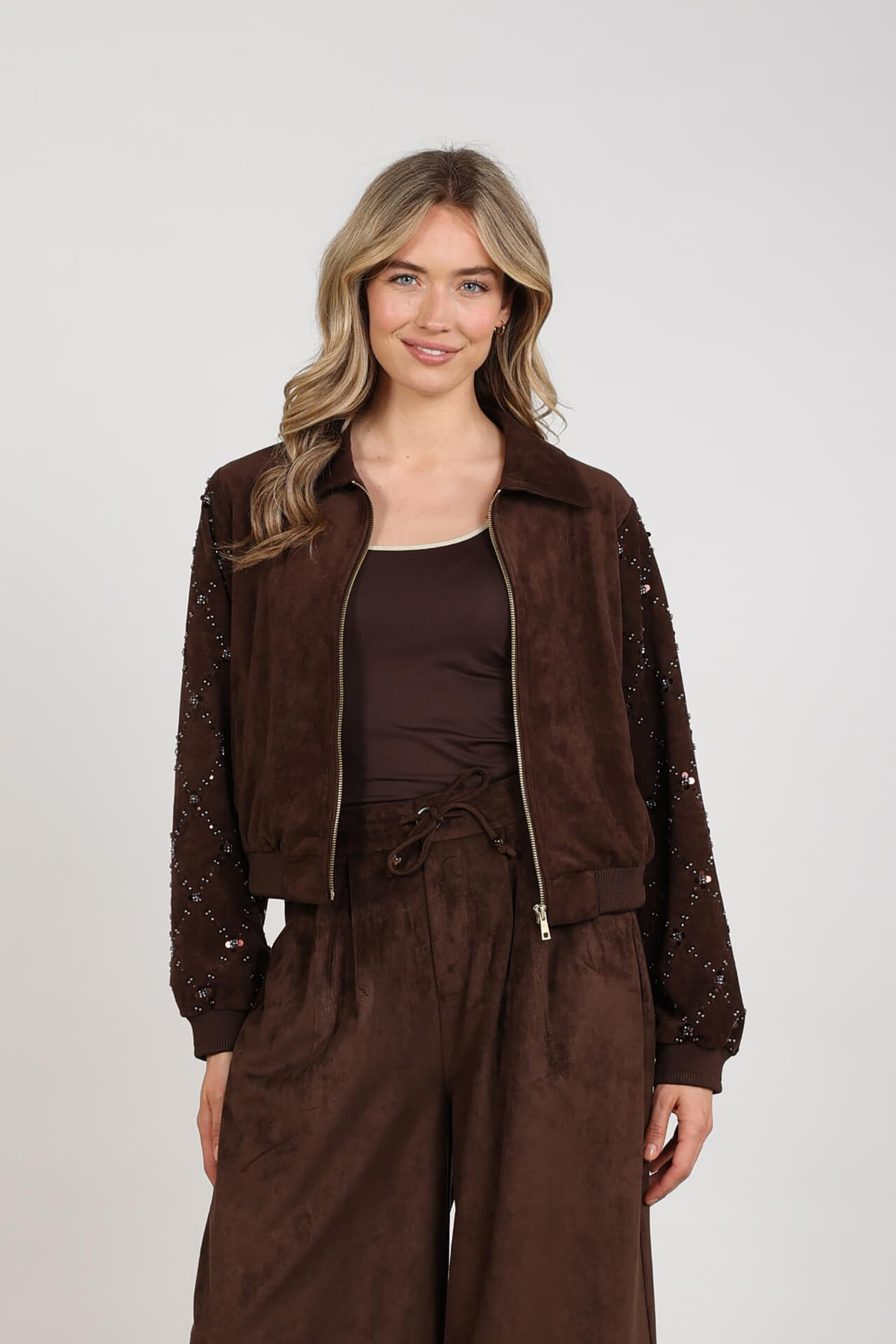 Nukus Blazer Daisy Suede Bruin