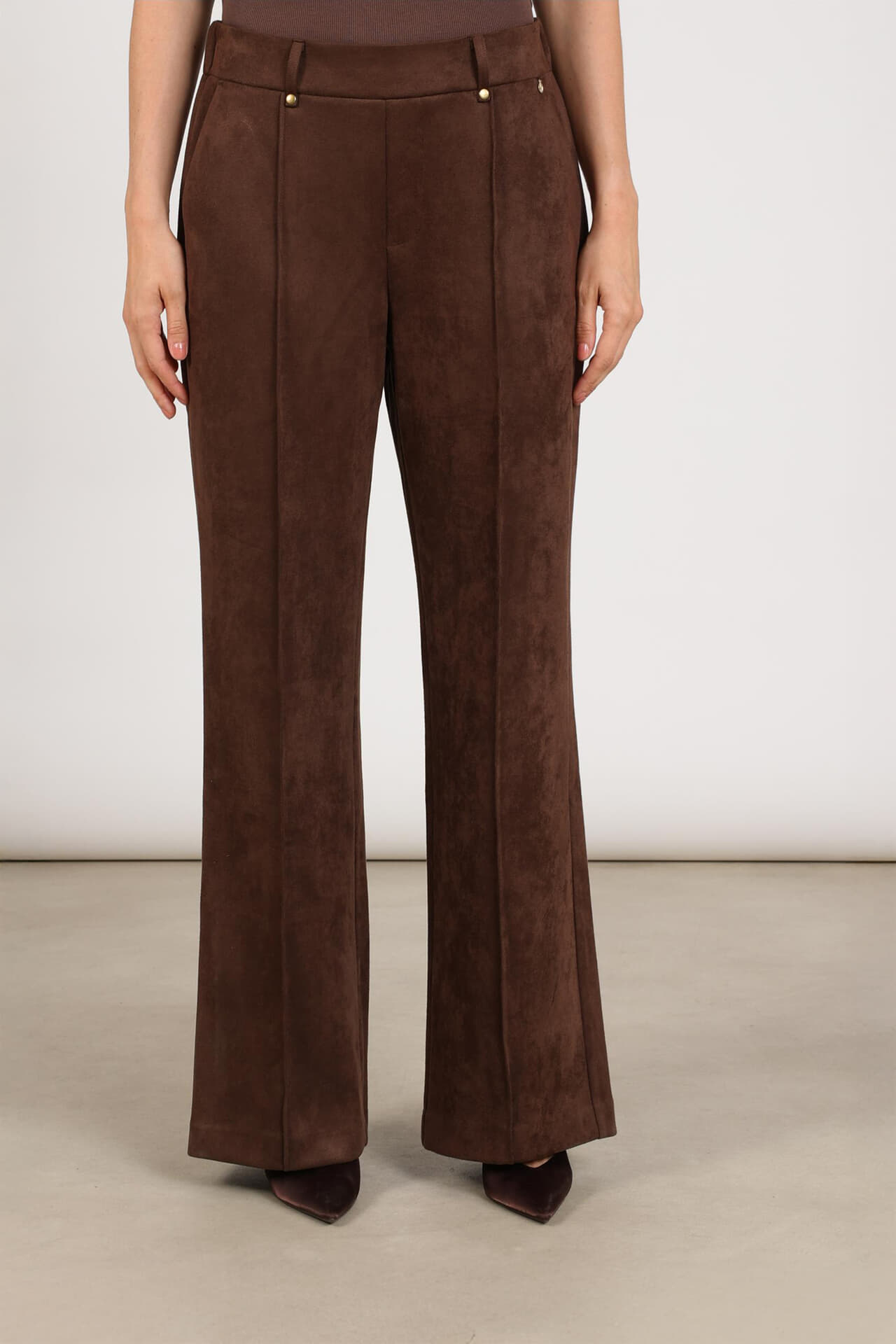 Nukus Broek Jill Suedine Bruin