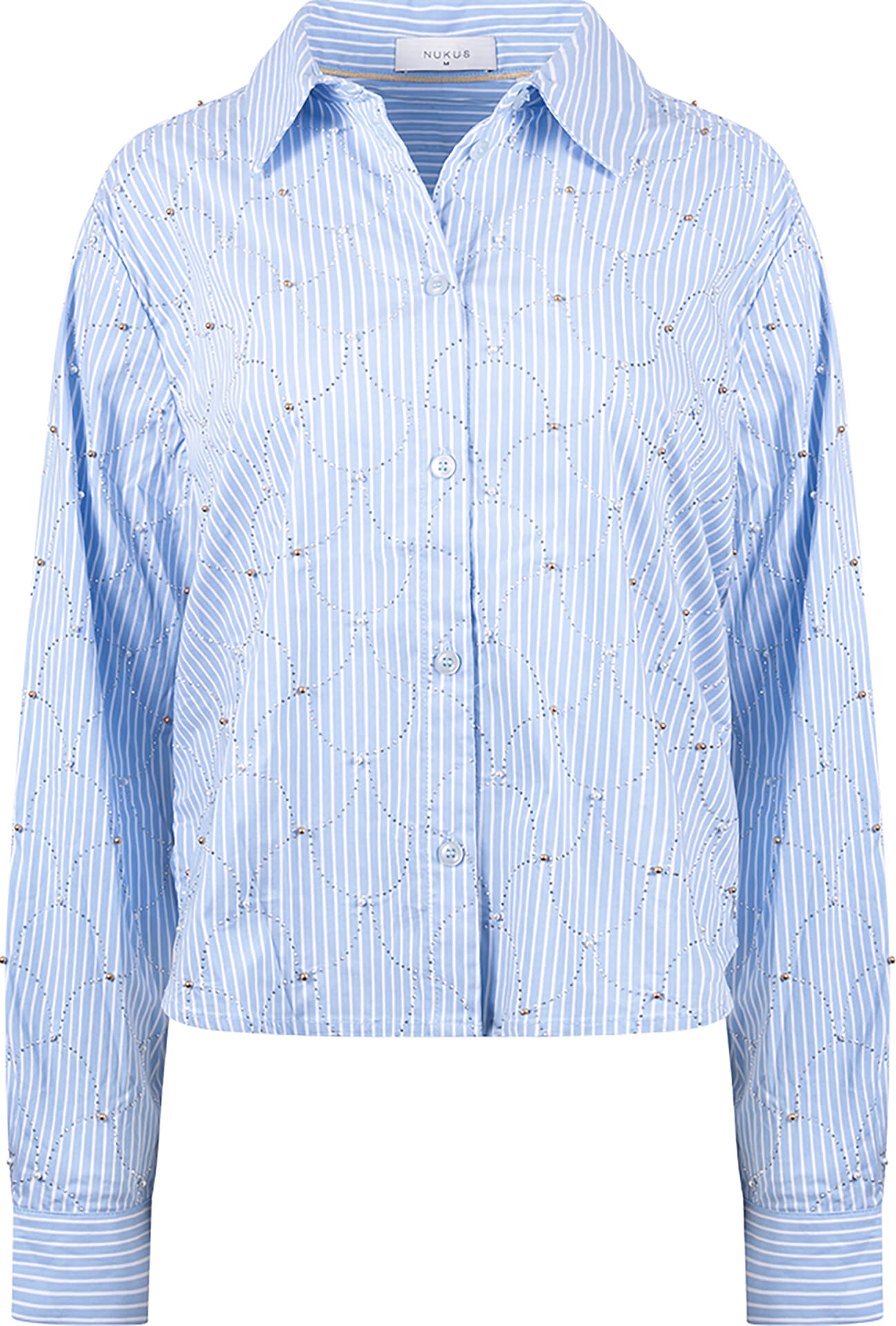 Nukus Blouse Nowi Stripe Stones Hemelsblauw