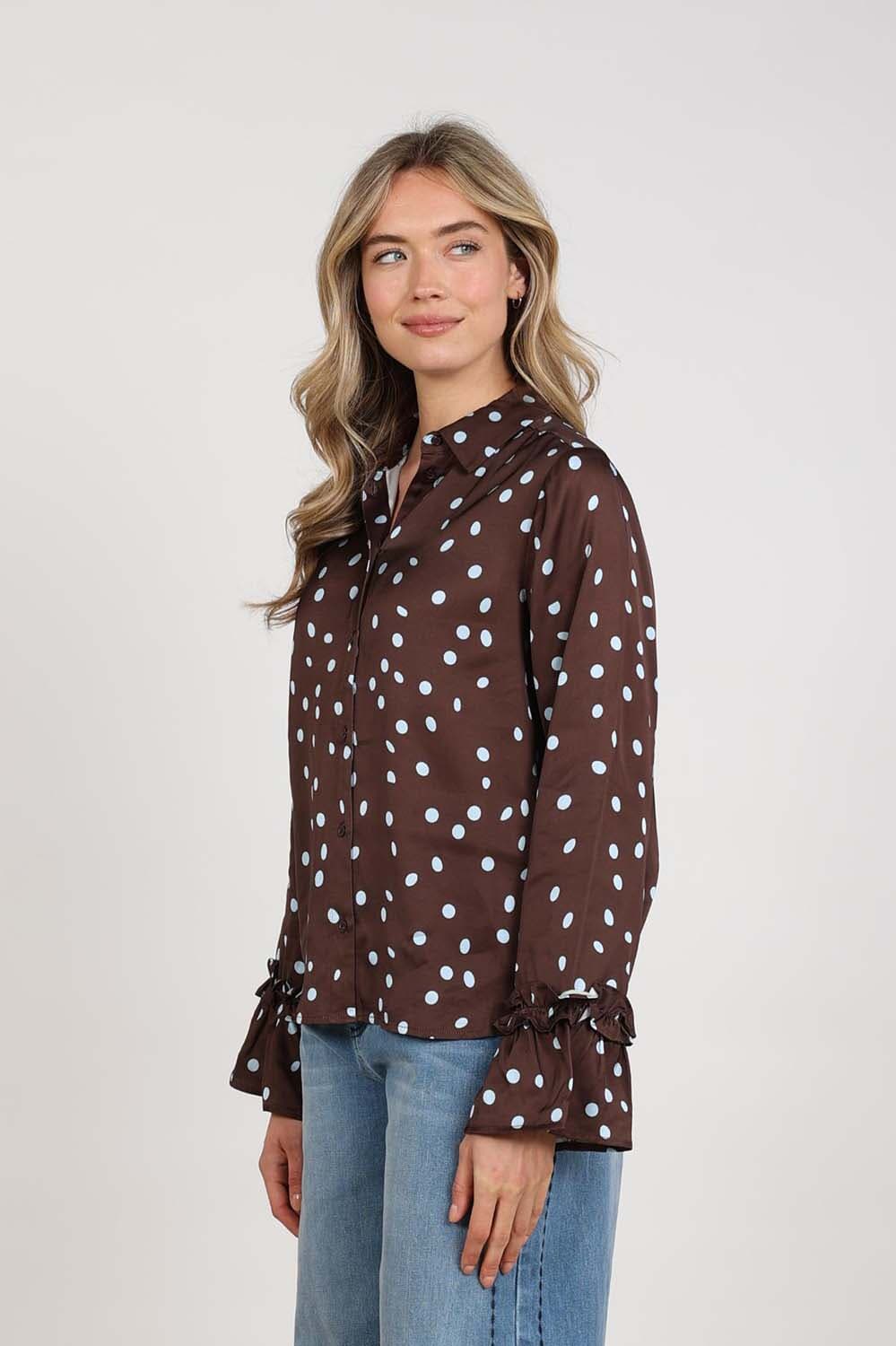 Nukus Blouse Arani Dots Bruin