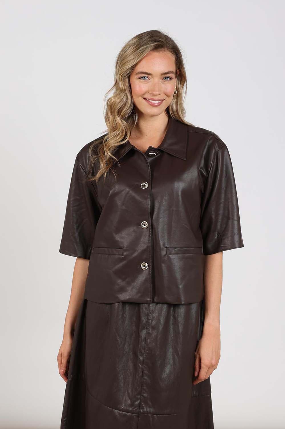 Nukus Blazer Heidi PU Bruin