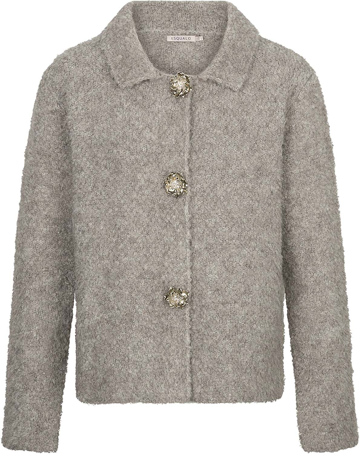 Esqualo Vest Flower Button Grijs