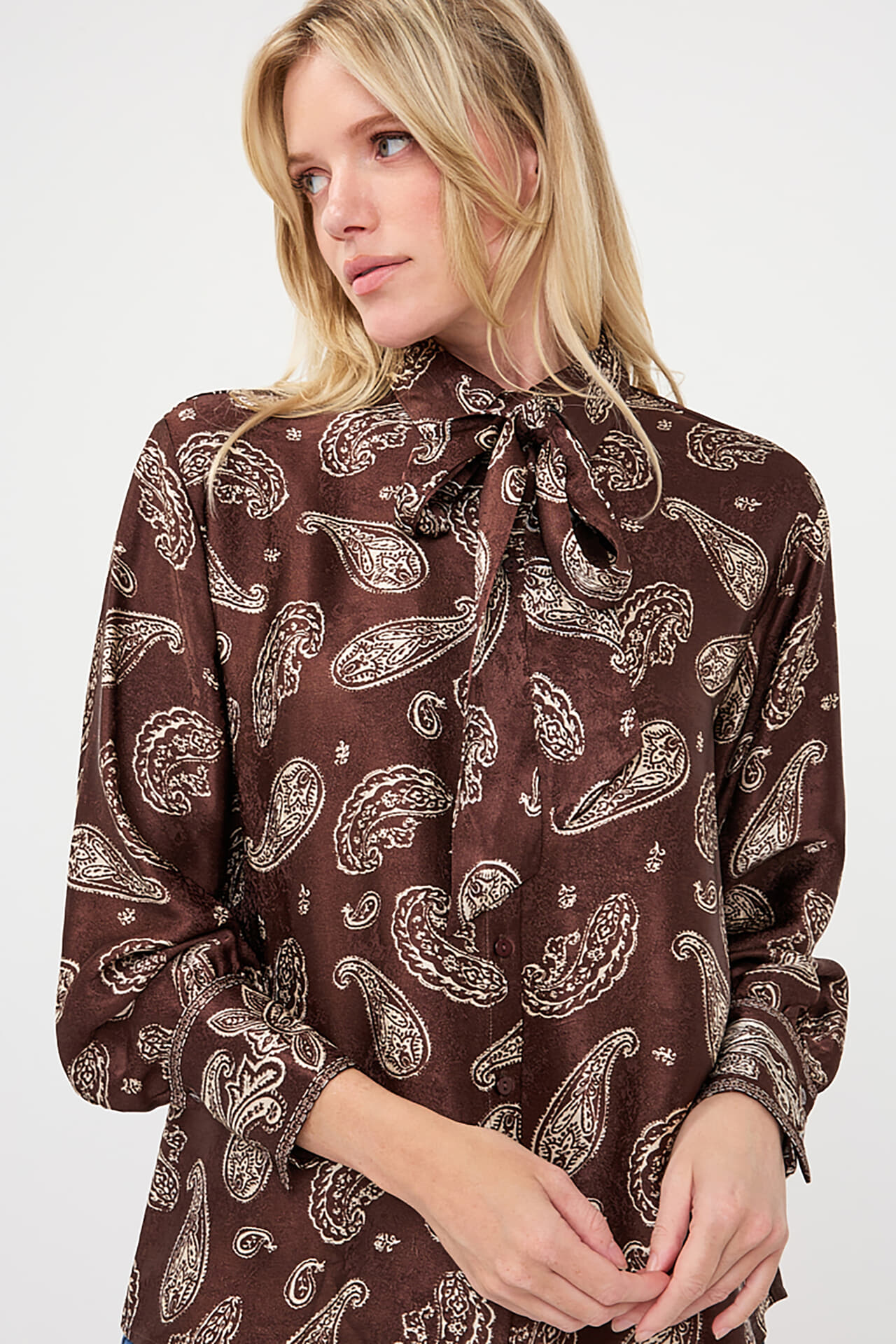 Esqualo Blouse bow Warm Bordeaux Rood