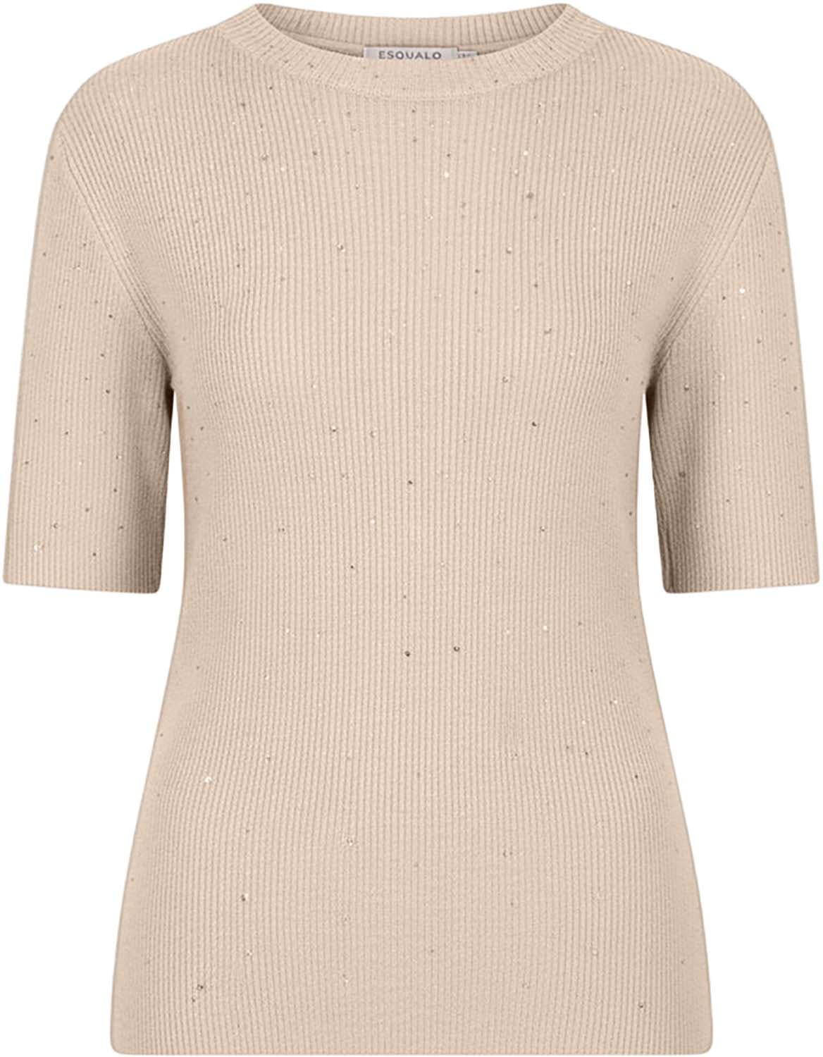Esqualo Sweater Studs Korte Mouw Beige