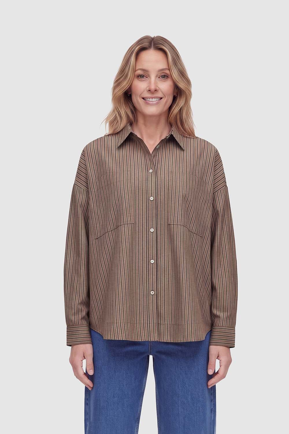 Tooday Blouse Delia Oversize Bruin