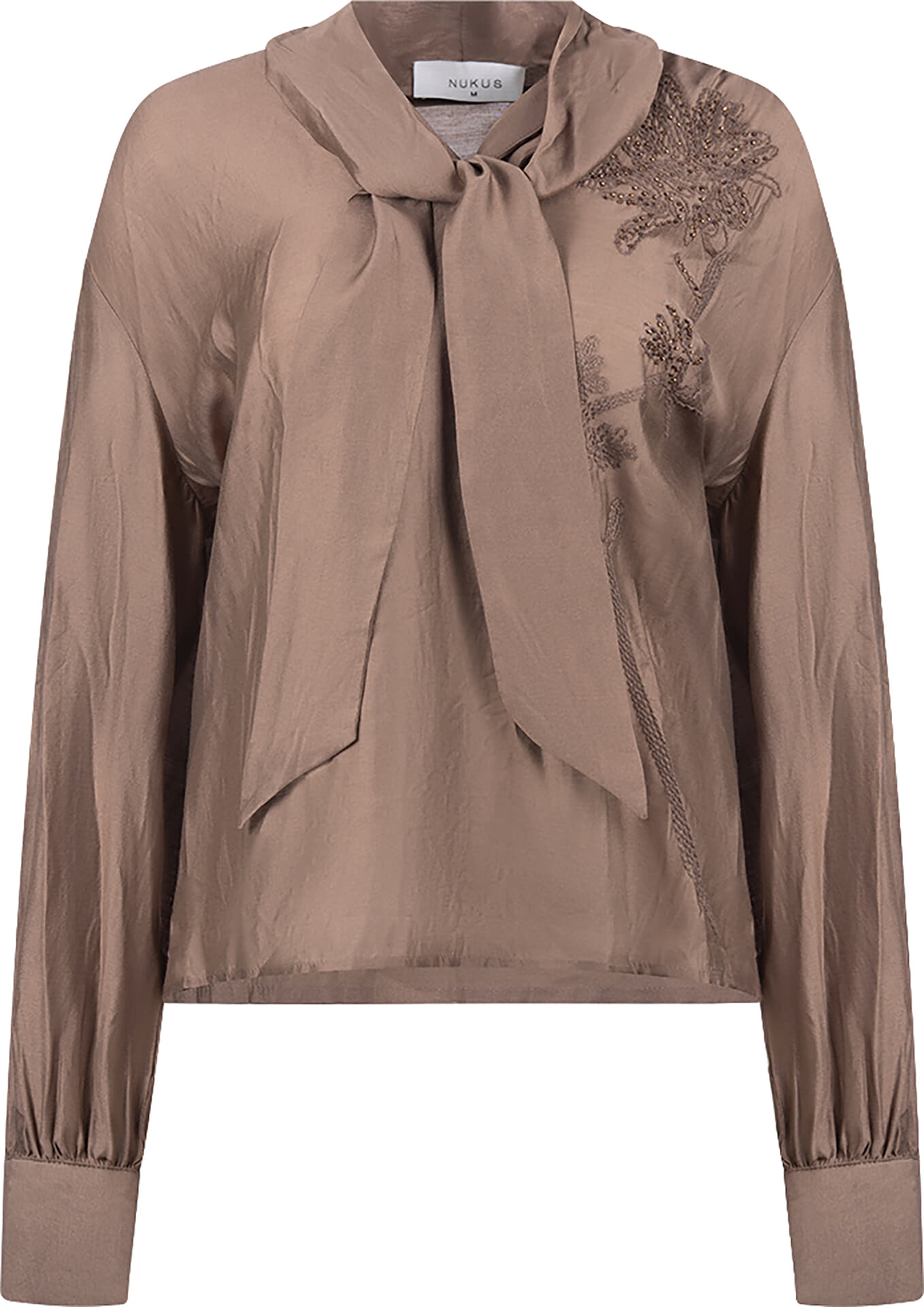Nukus Blouse Angie  Tie Taupe