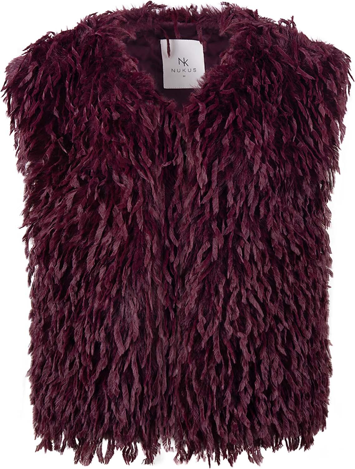 Nukus Gilet Mila Feather Bordeaux Rood