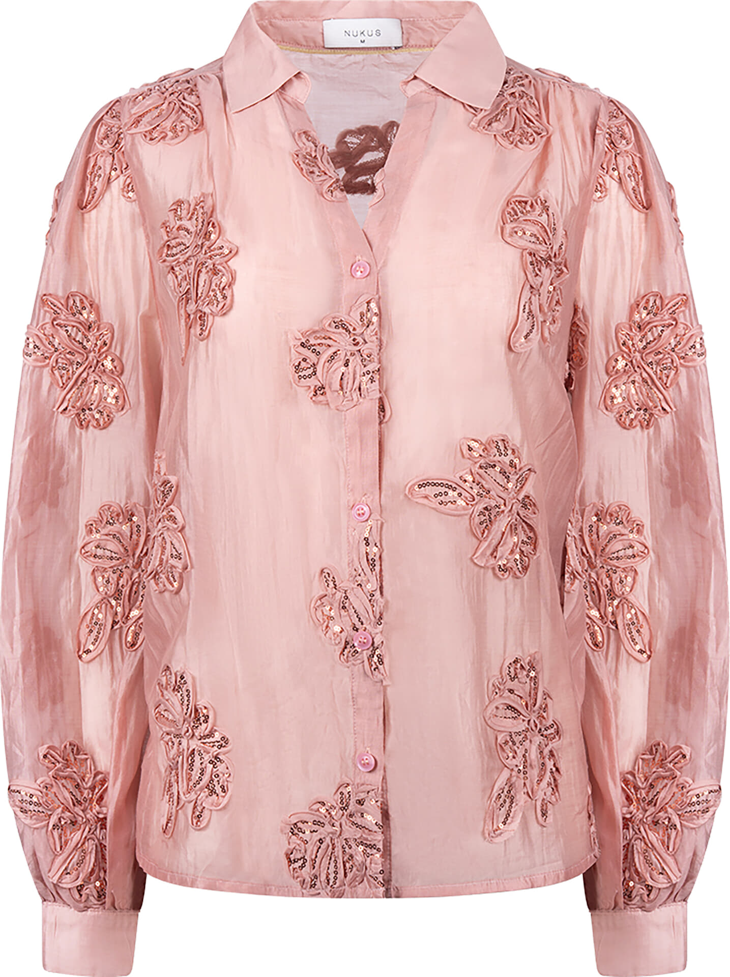 Nukus Blouse Antonella Paillet Flower Roze