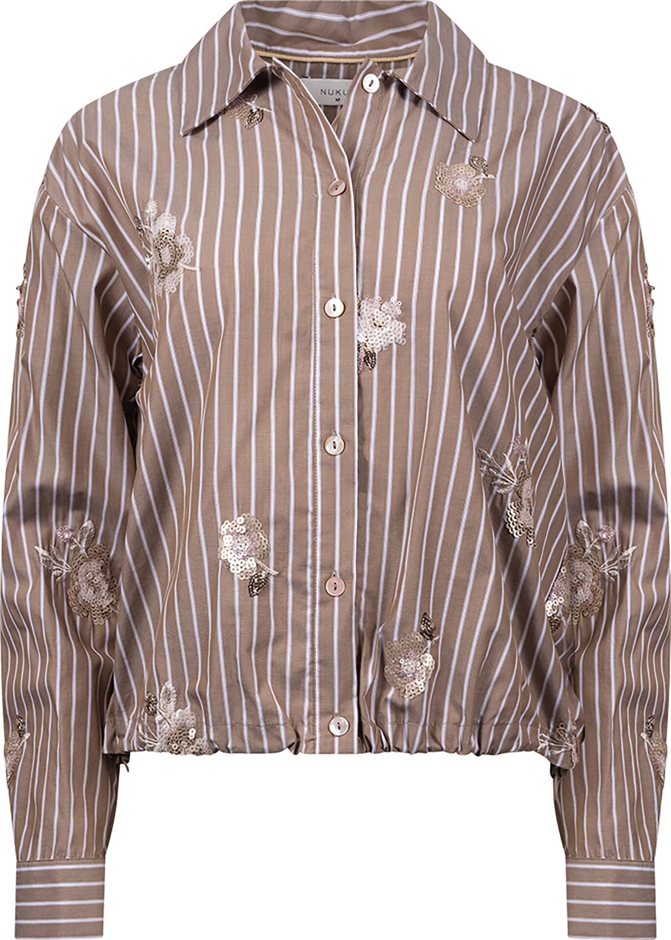 Nukus Blouse Newport Stripe Flower Bruin