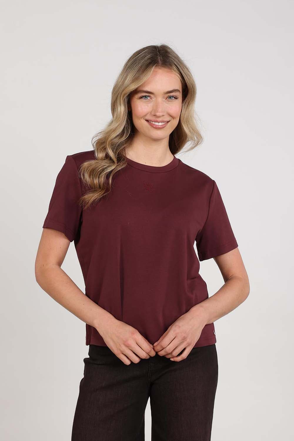 Nukus T-shirt Luna Bordeaux Rood