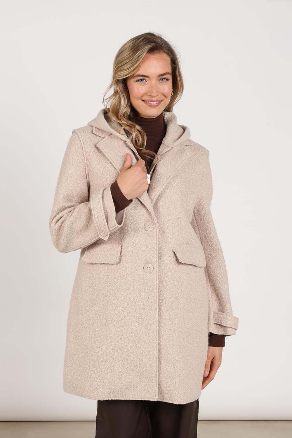 Nukus Wollen Jas Mirthe Boucle Beige