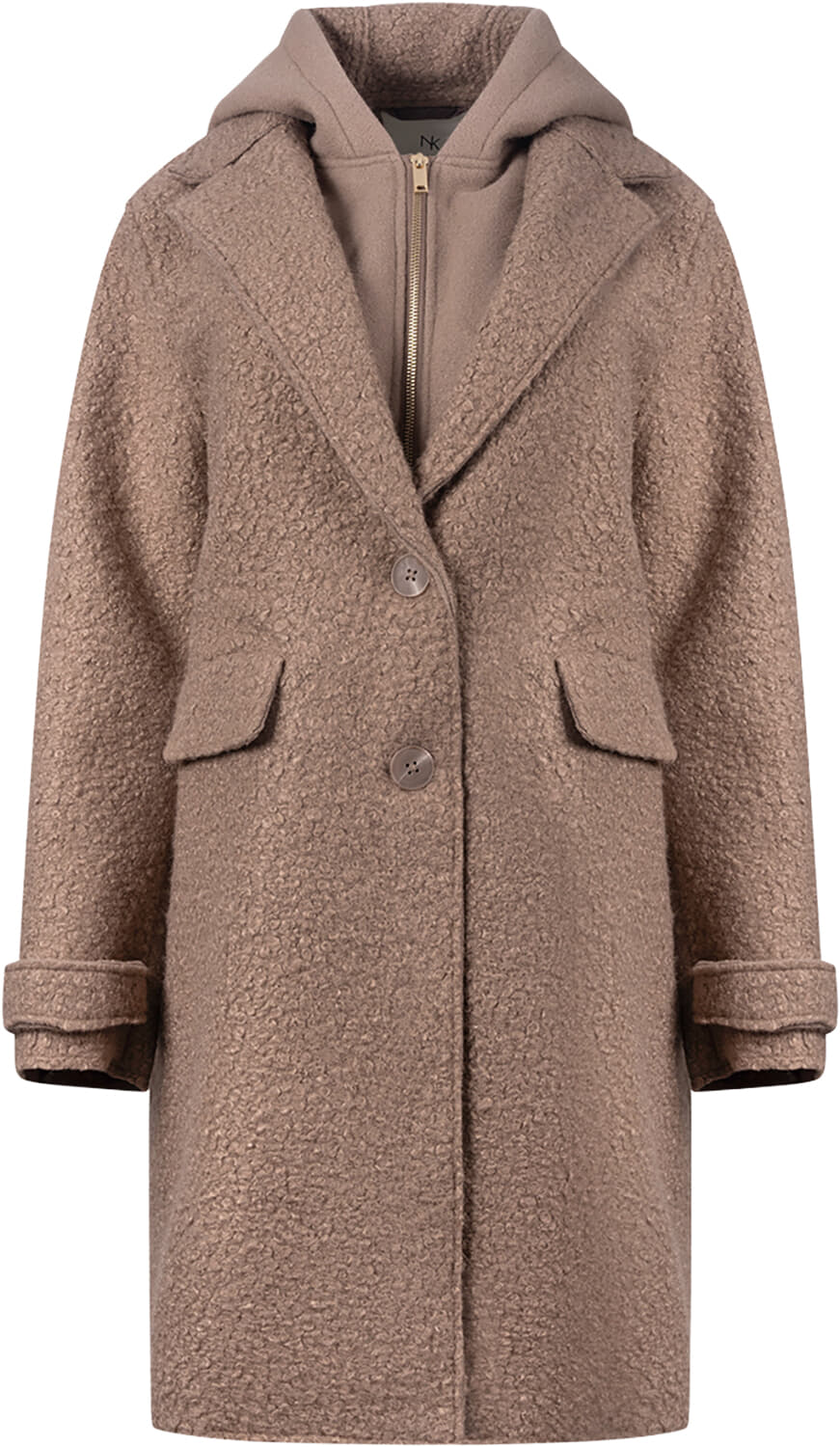 Nukus Wollen Jas Mirthe Boucle Taupe