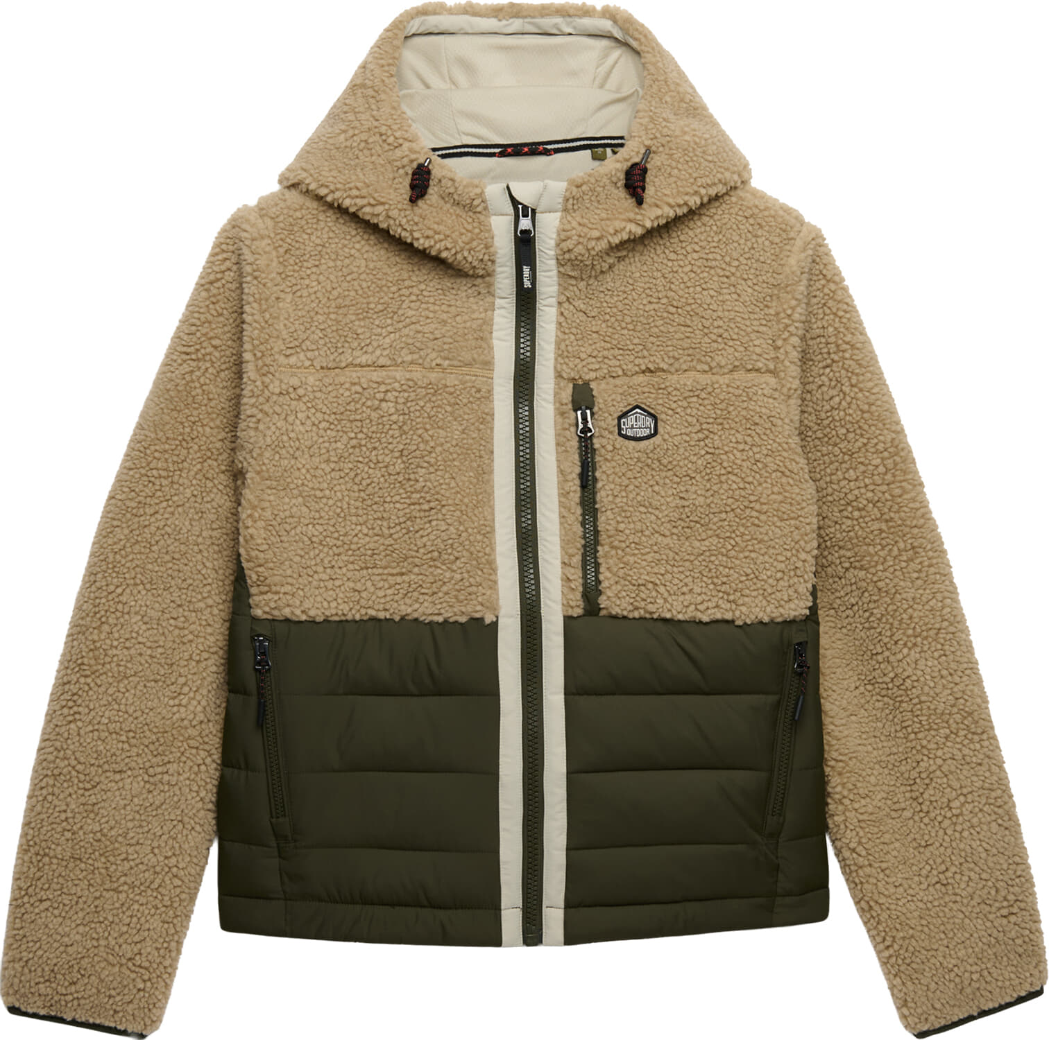 Superdry & Co Hybride Jas Borg Outdoor Quilt Beige