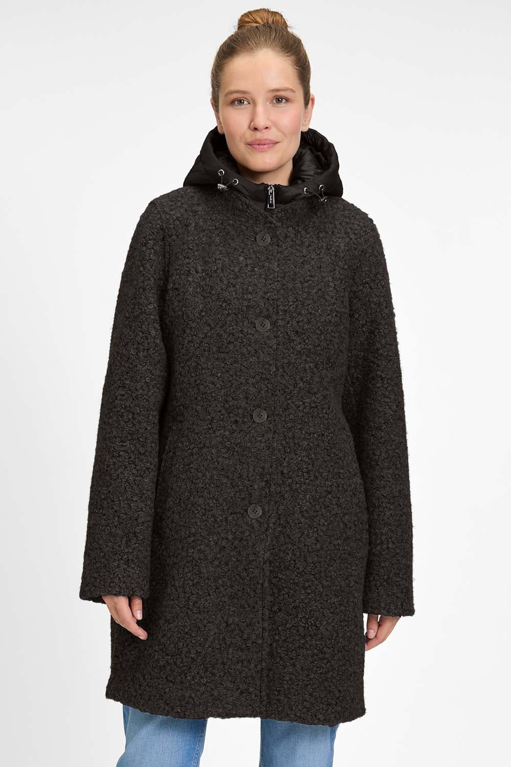 Covered Wollen jas Wilma Bruin