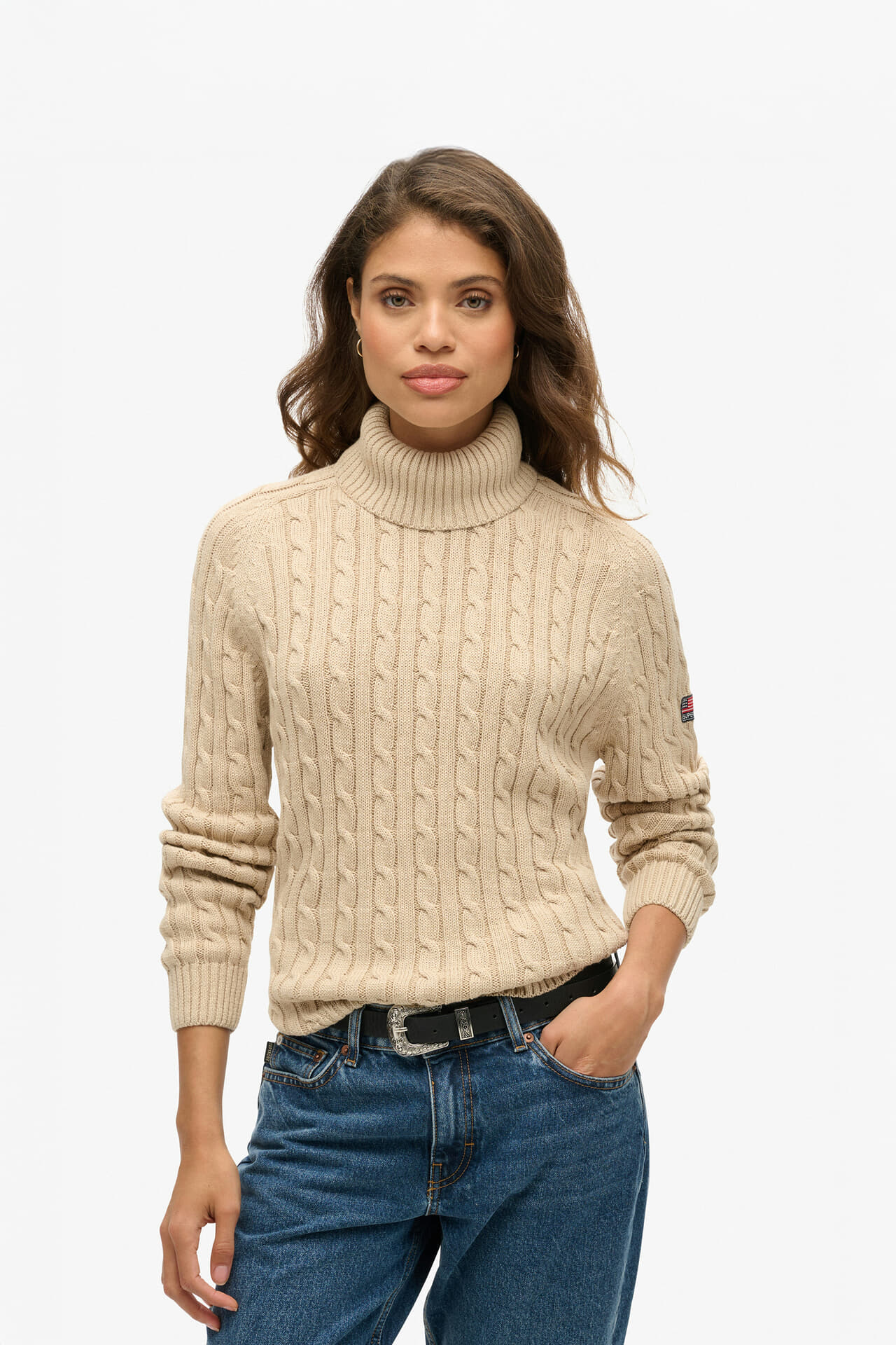 Superdry & Co Coltrui Slouchy Cable Beige