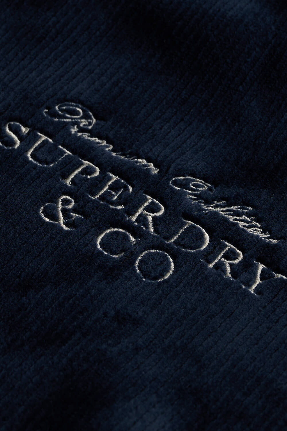 Superdry & Co Hoodie Drop Needle Velour Relaxed  Navy
