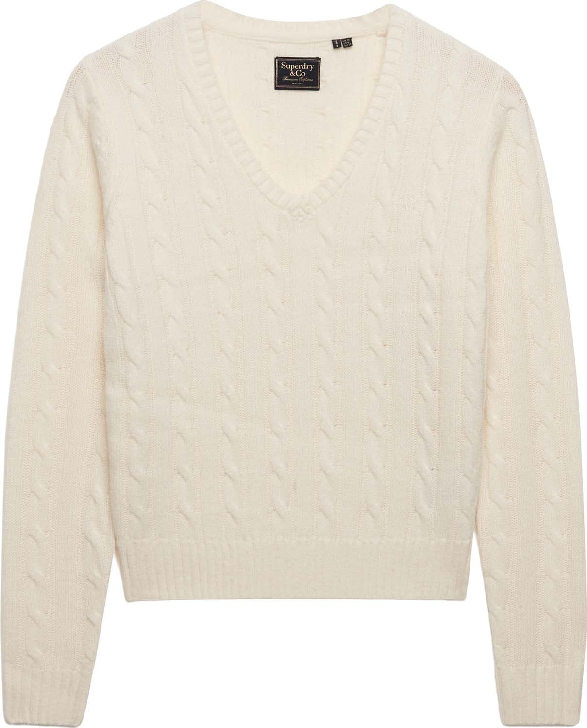 Superdry & Co Trui Wollen Mix Kabel Beige