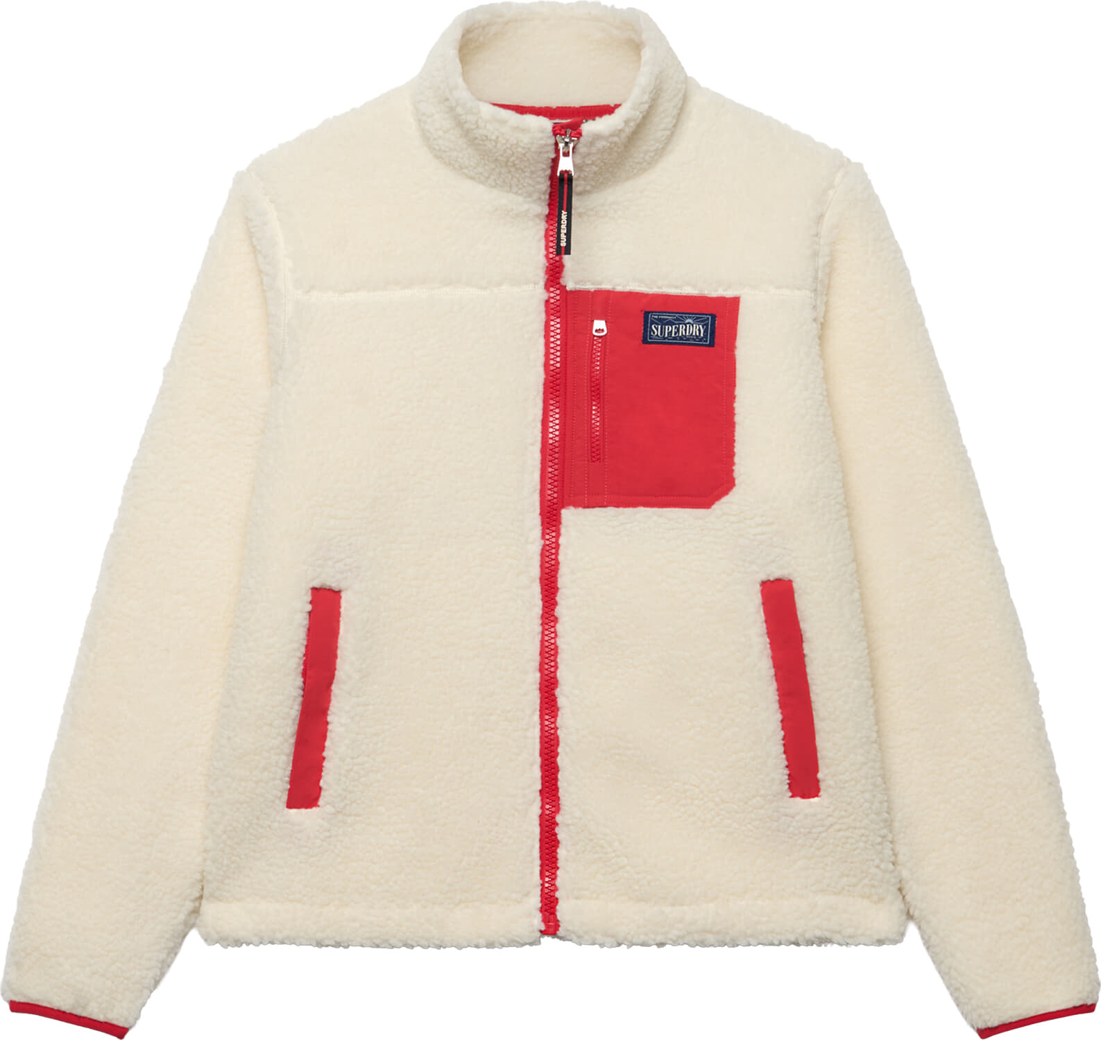 Superdry & Co Fleecevest Heritage Zip Through Off White