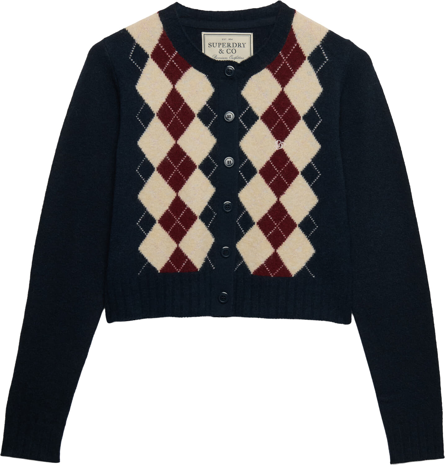Superdry & Co Vest Argyle Navy