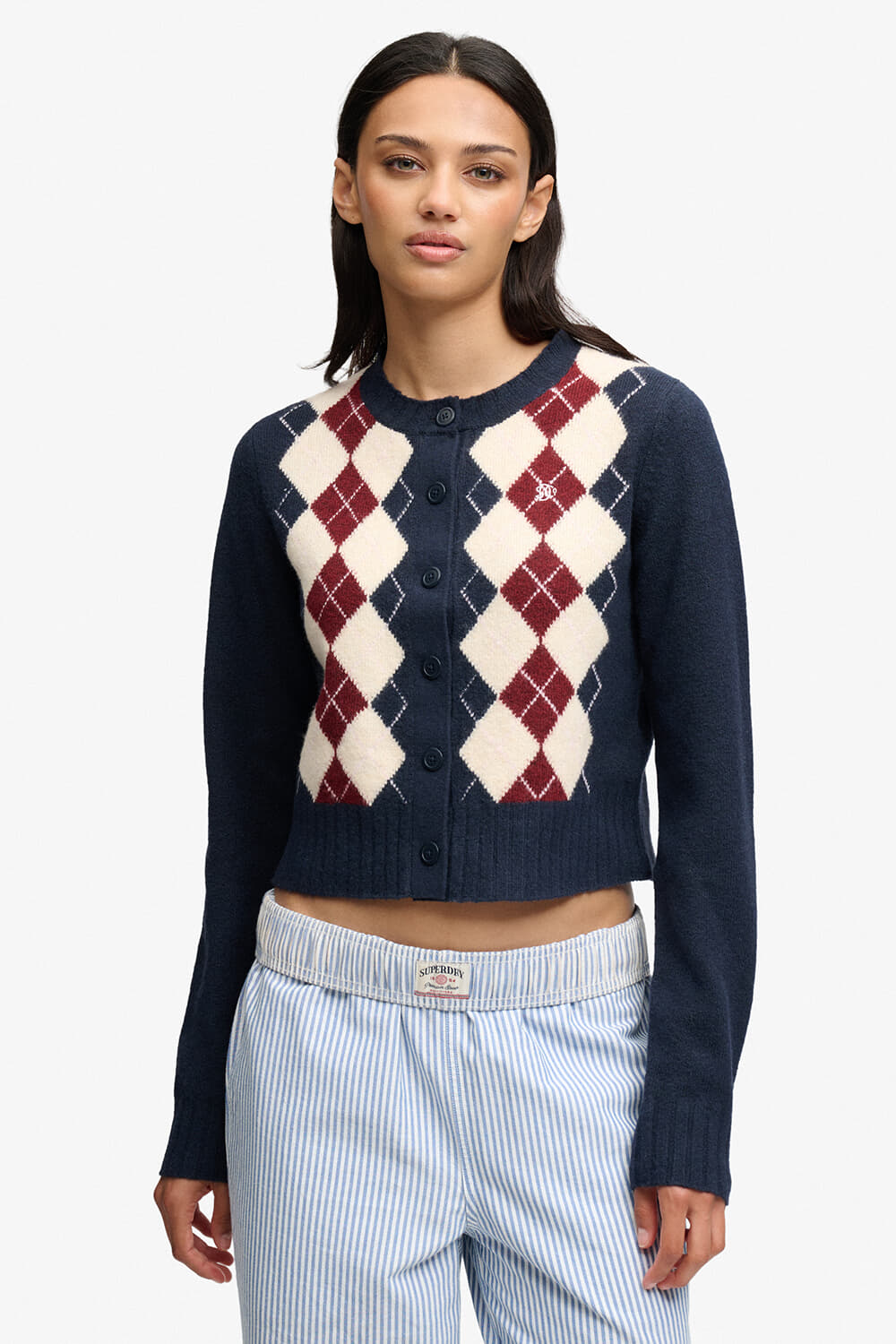 Superdry & Co Vest Argyle Navy