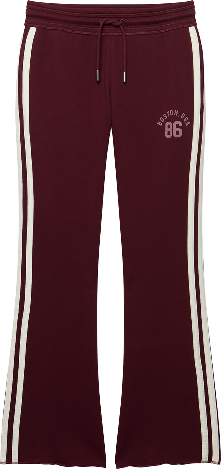 Superdry & Co Joggingsbroek Athletic Essentials Stripe Flare Bordeaux Rood