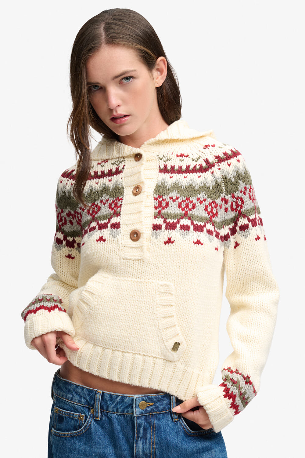 Superdry & Co Trui hooded Off White