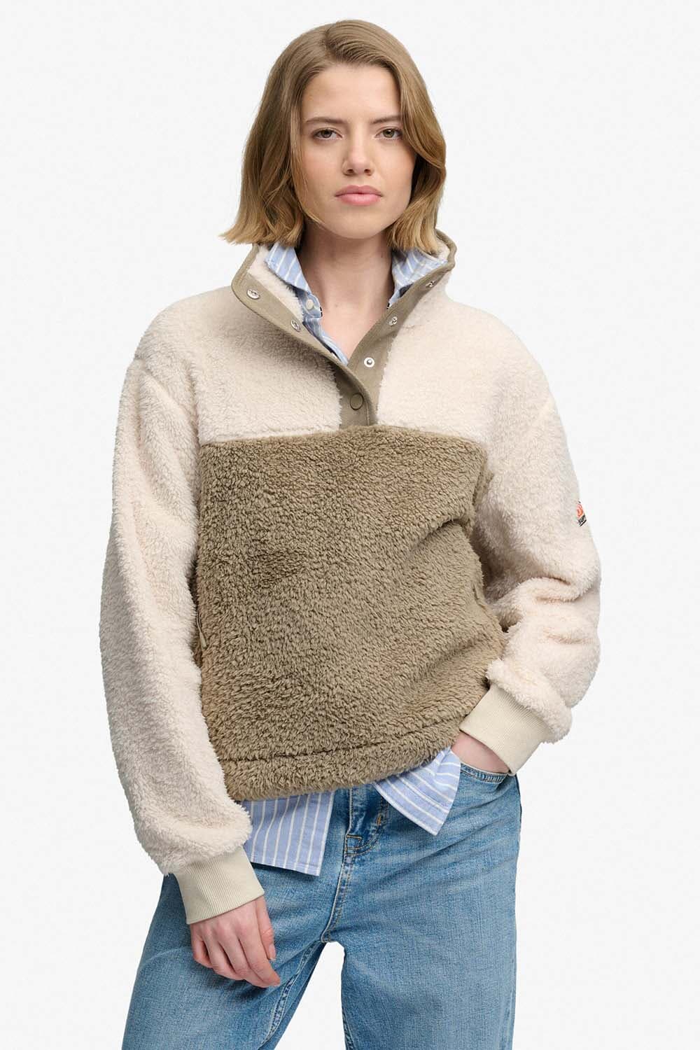 Superdry & Co Teddyfleece Super Soft Mash Up  Beige