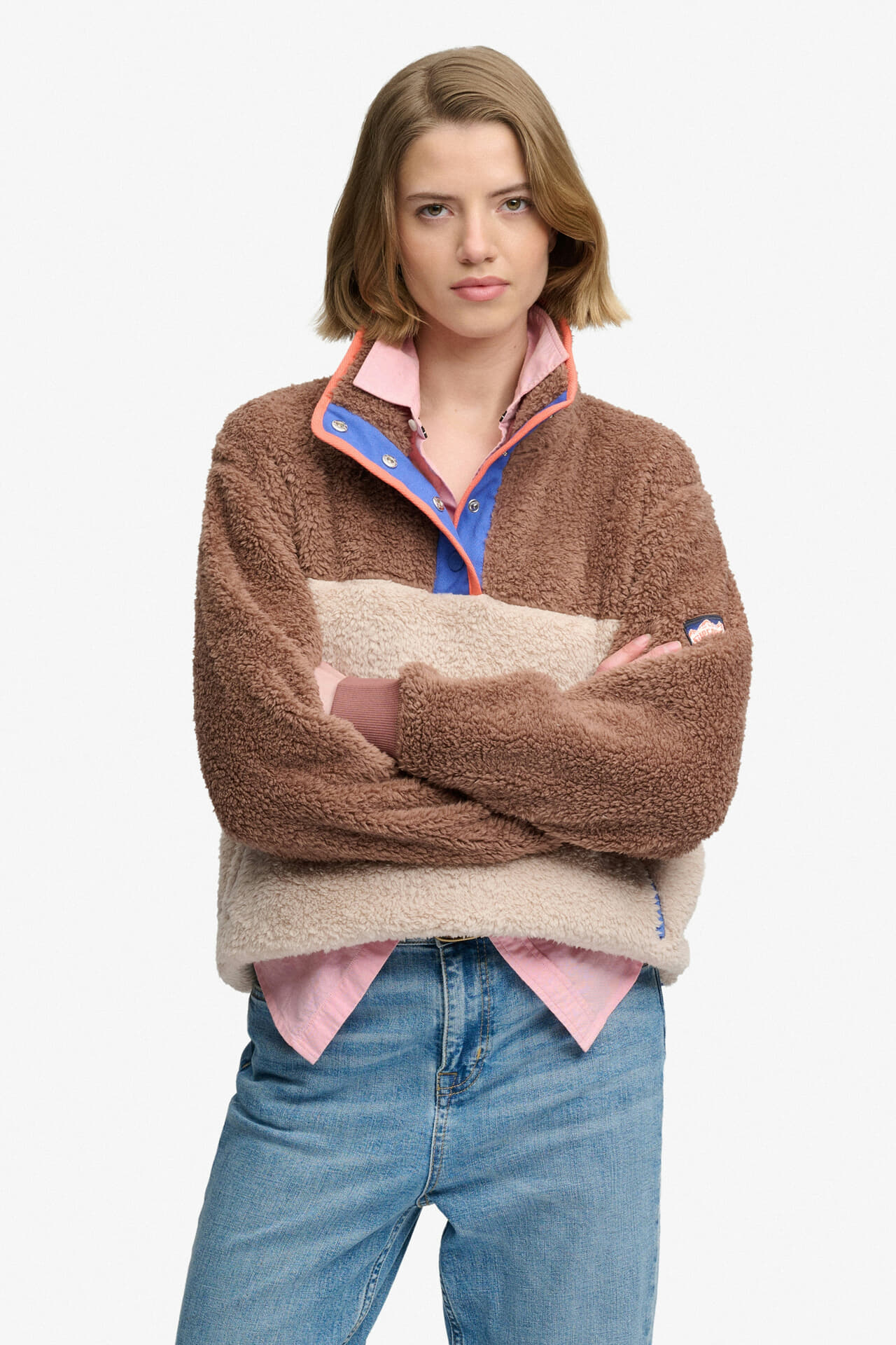 Superdry & Co Teddyfleece Super Soft Mash Up  Bruin