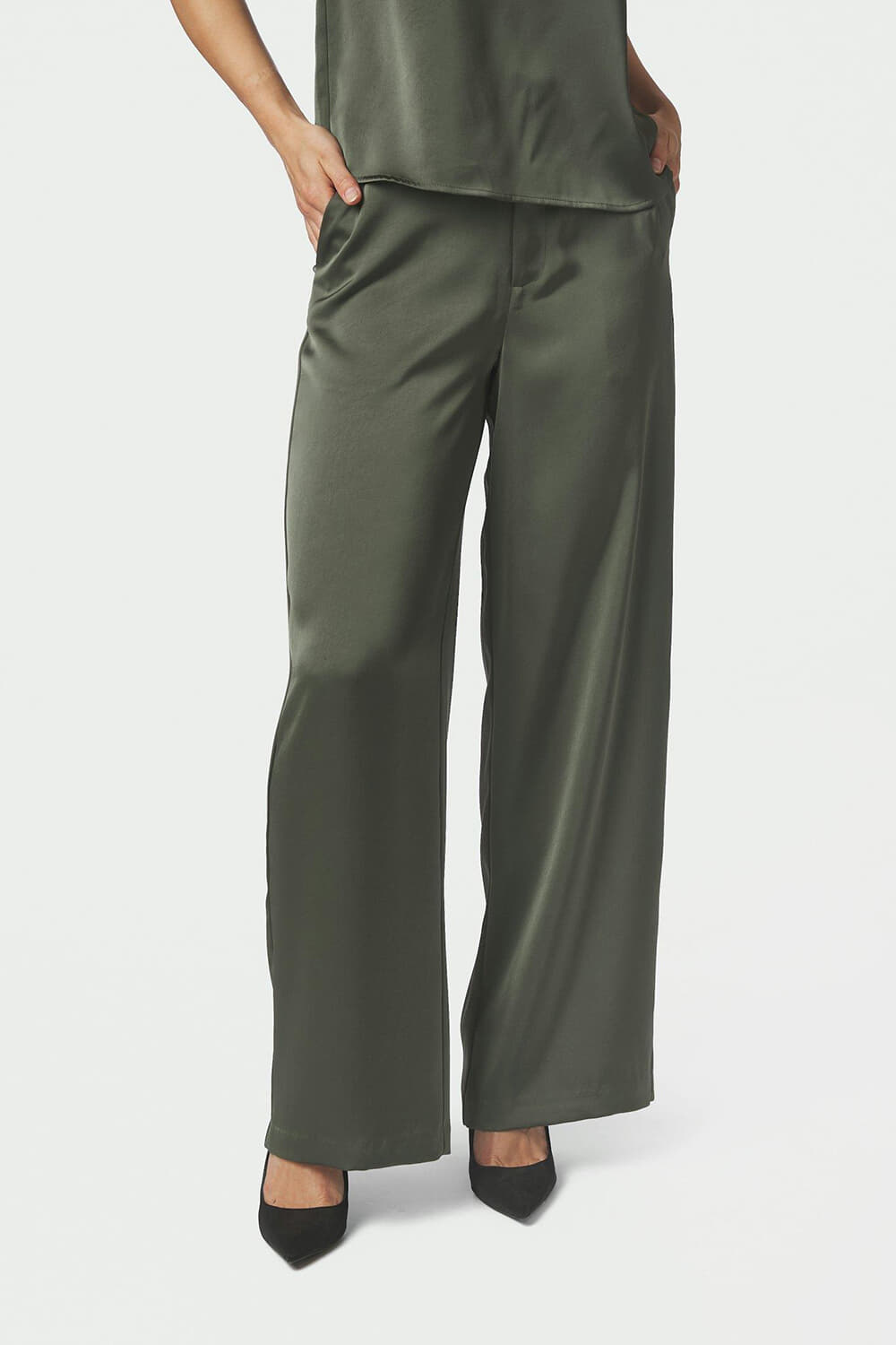 Neo Noir Emmett Heavy Sateen Pants Groen