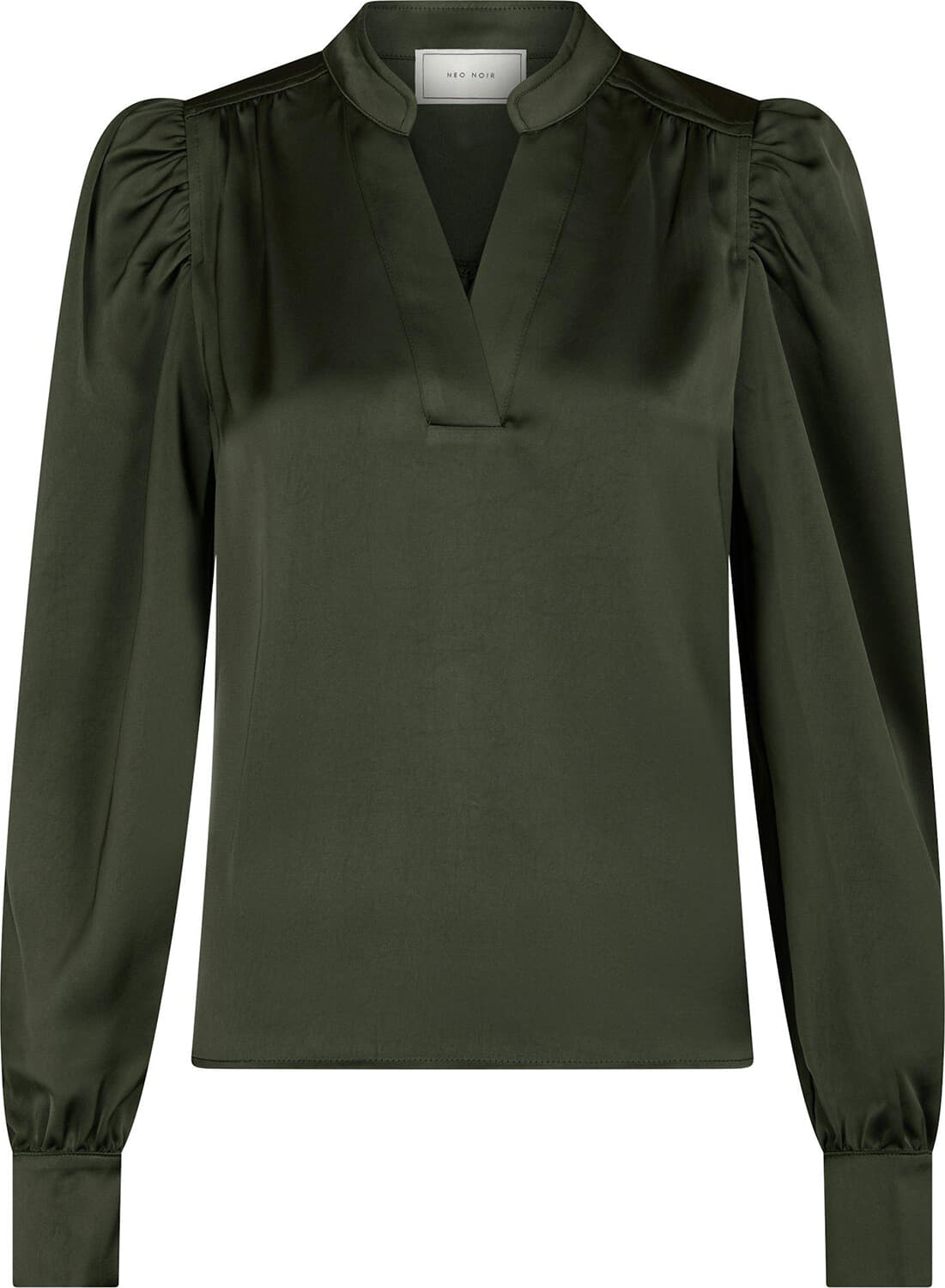 Neo Noir Blouse Rosslyn Heavy Sateen  Groen