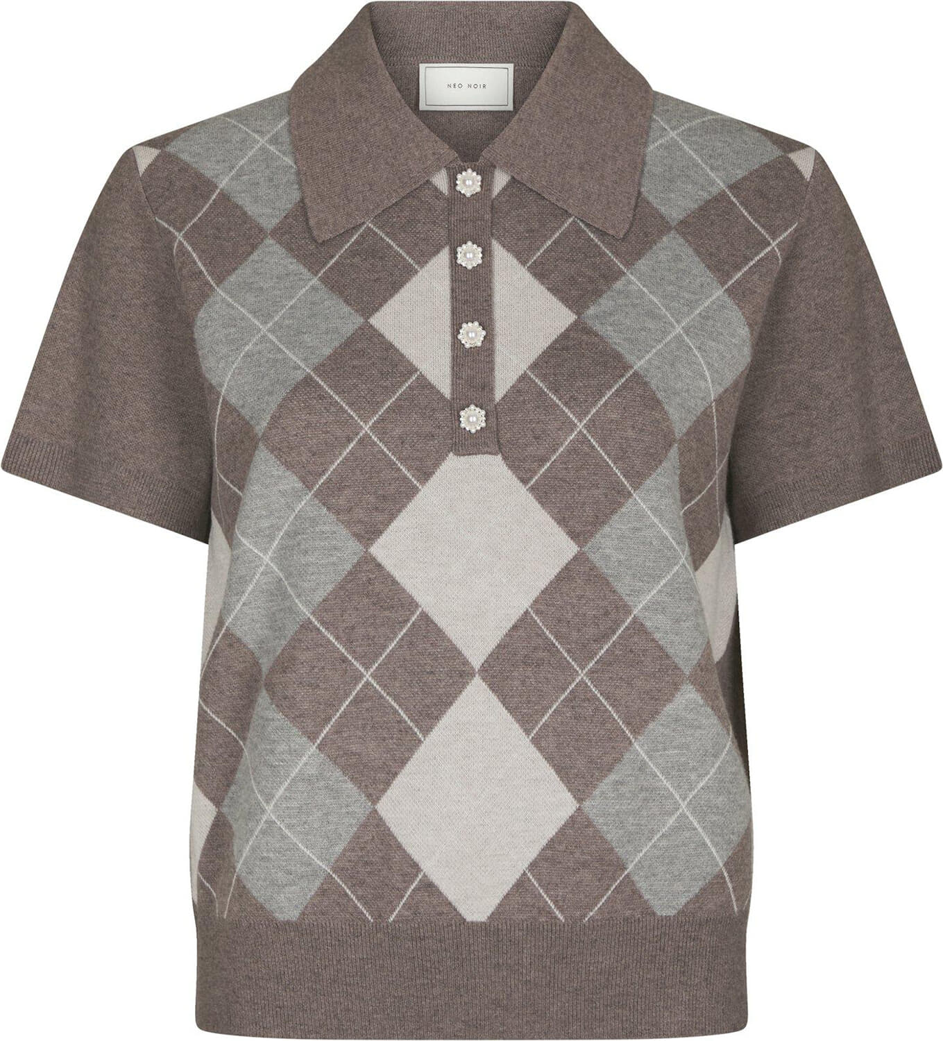 Neo Noir Polo Gia Check Taupe