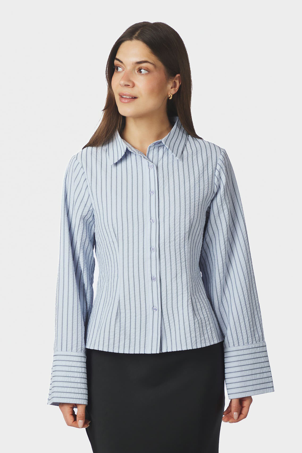 Neo Noir Blouse Rosa Striped Crepe Blauw