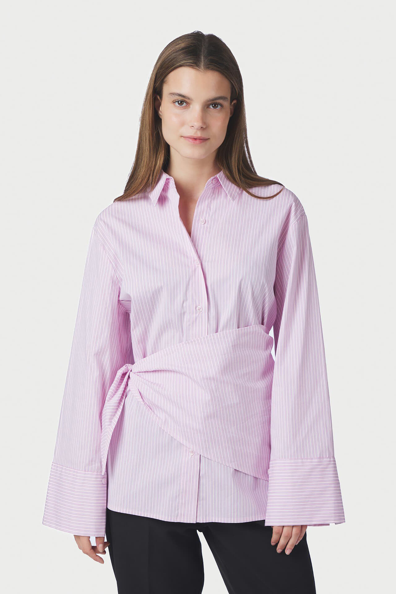 Neo Noir Blouse Dita Scarve Stripe Roze