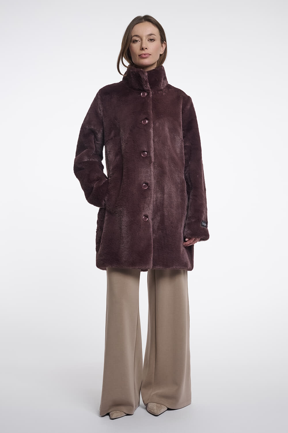 Rino & Pelle Jas Nonna faux fur Single breasted Bruin