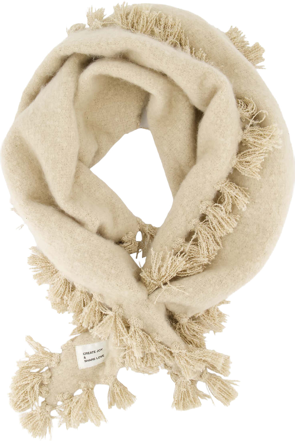 Zusss Sjaal Driehoek Effen Beige