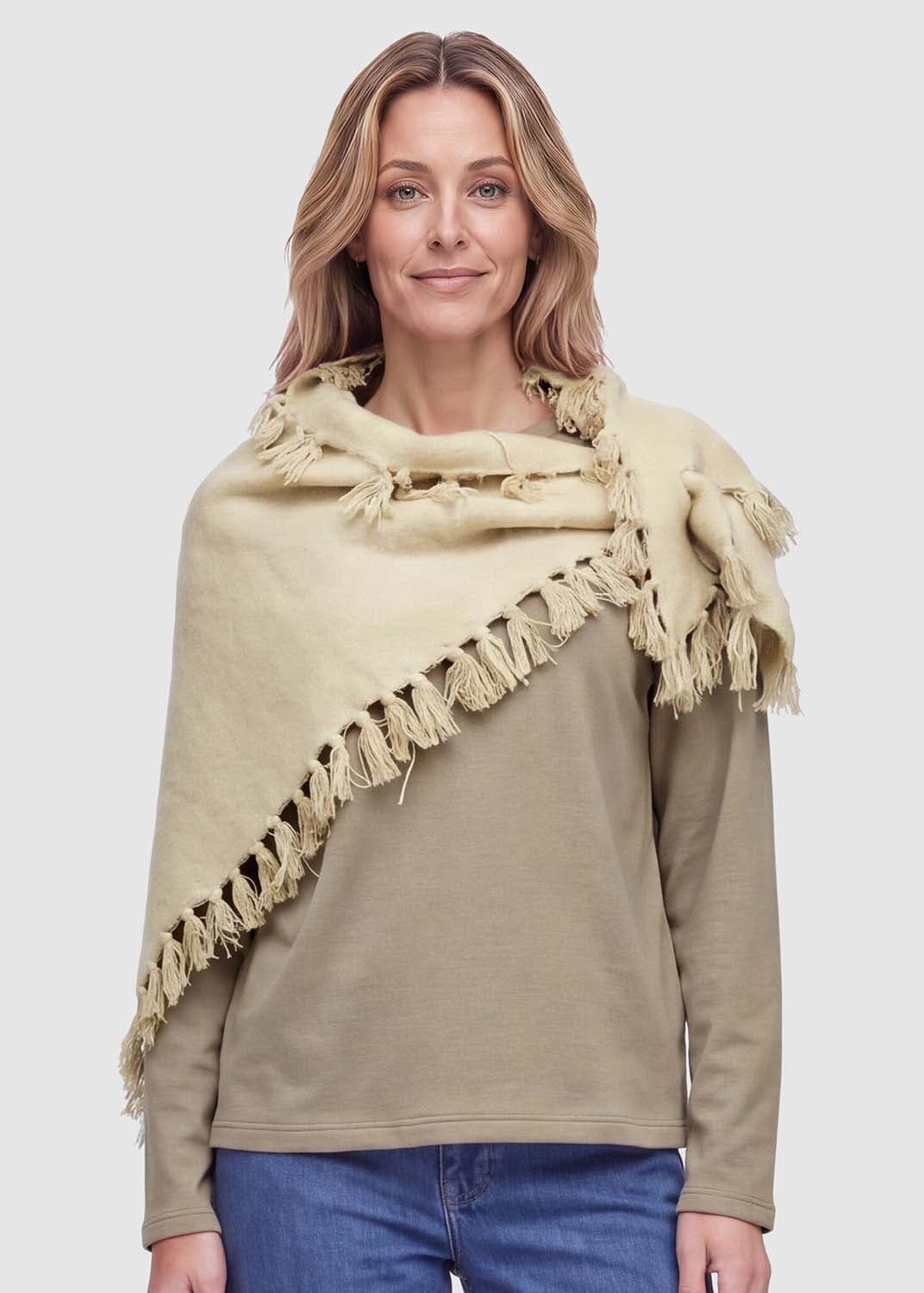 Zusss Sjaal Driehoek Effen Beige