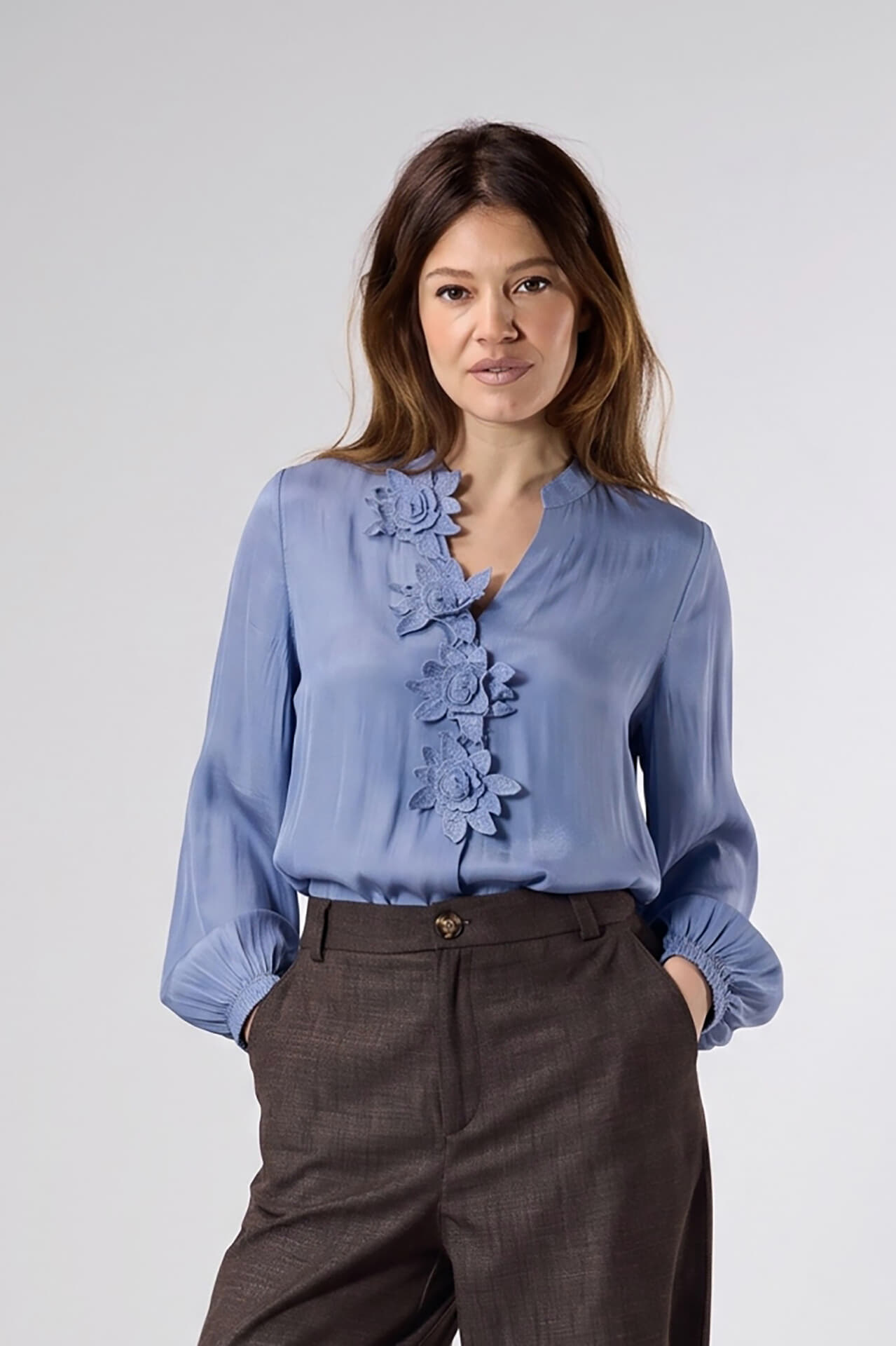Label Dot Blouse Ally Navy