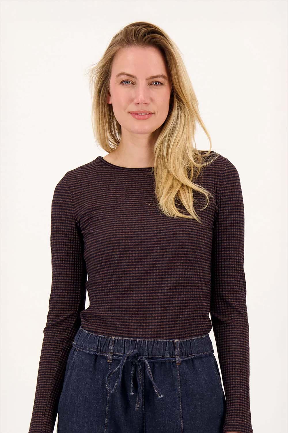 Zusss Top Streep Lurex Navy