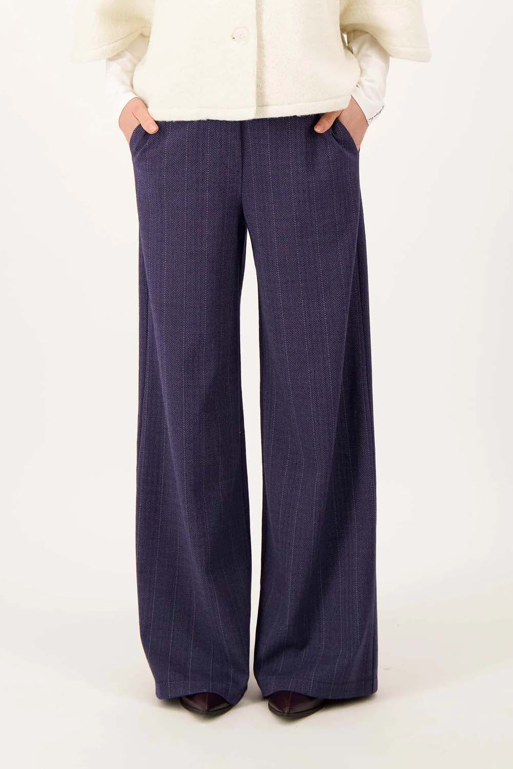 Zusss Broek Vis Graat Jeans donker