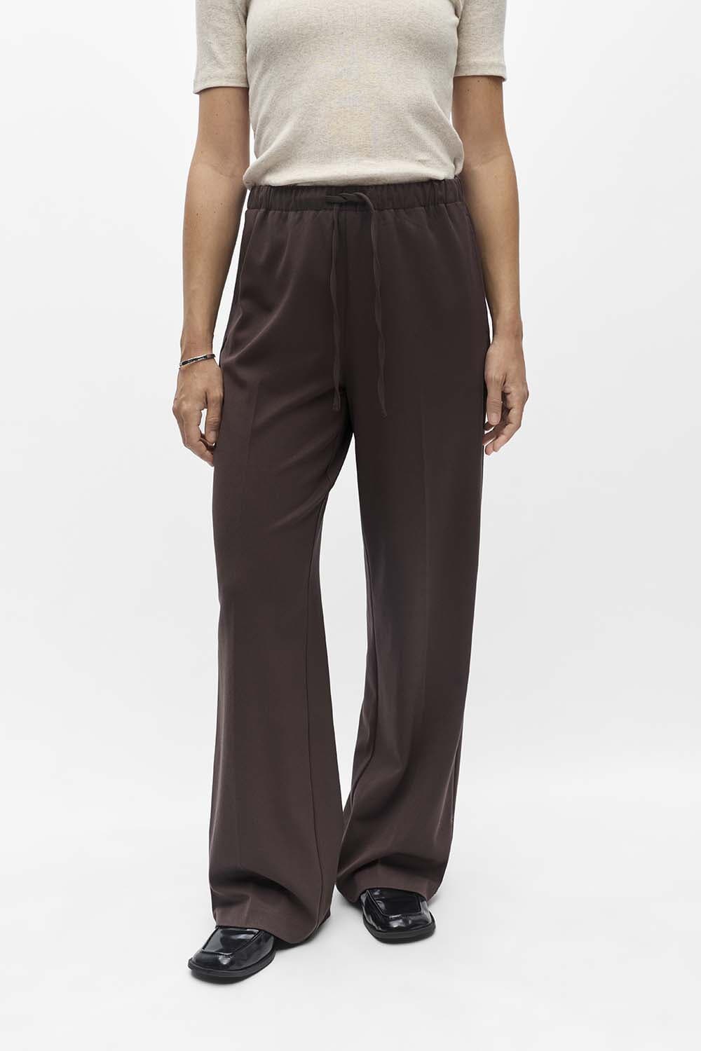 Object Pantalon LisaA MW Tie Wide Bruin