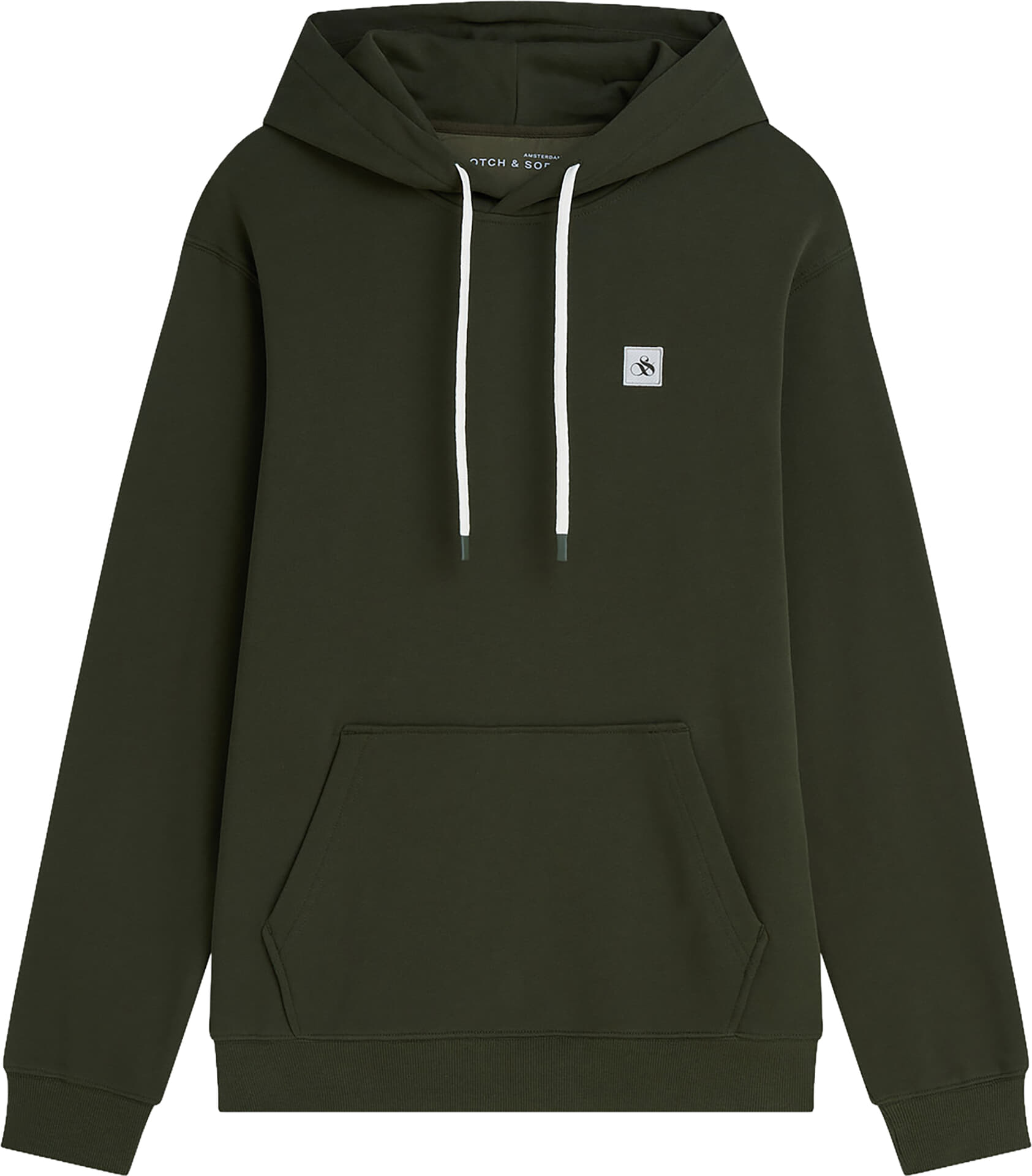 Scotch & Soda Hoodie Logo badge regular fit  Groen
