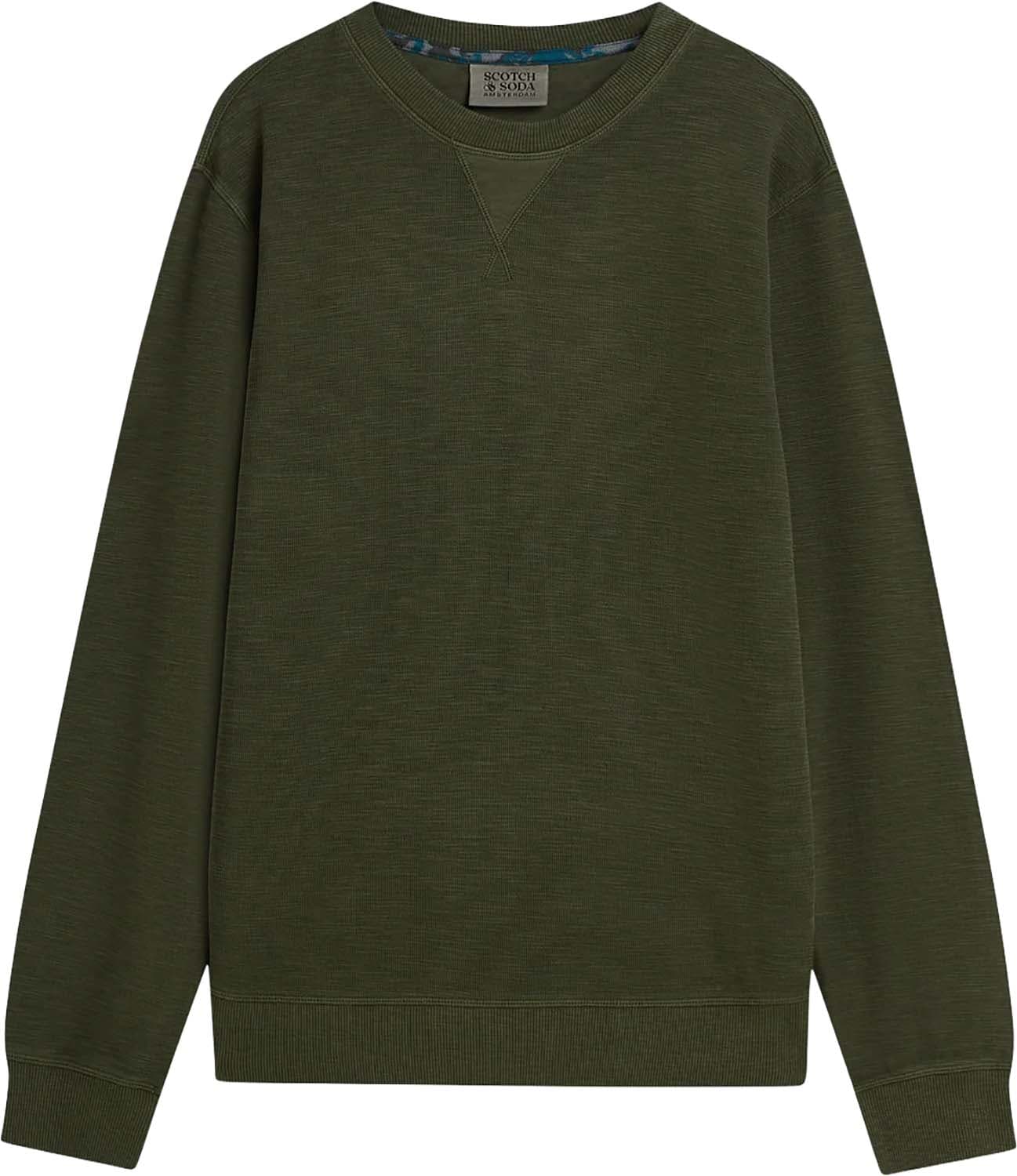 Scotch & Soda Sweatshirt Garment-dye Regular-fit  Groen