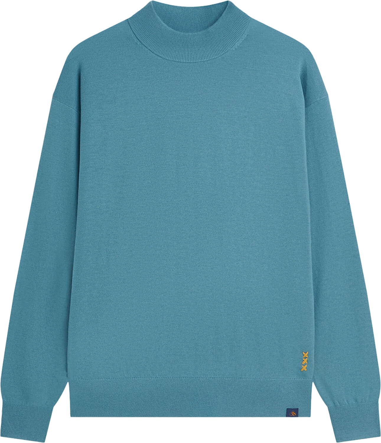 Scotch & Soda Trui Seasonal Core Dropped Shoulder Mock Indigo