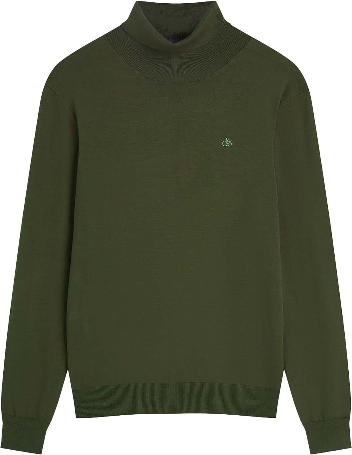 Scotch & Soda Pullover Turtleneck Ecovero  Groen