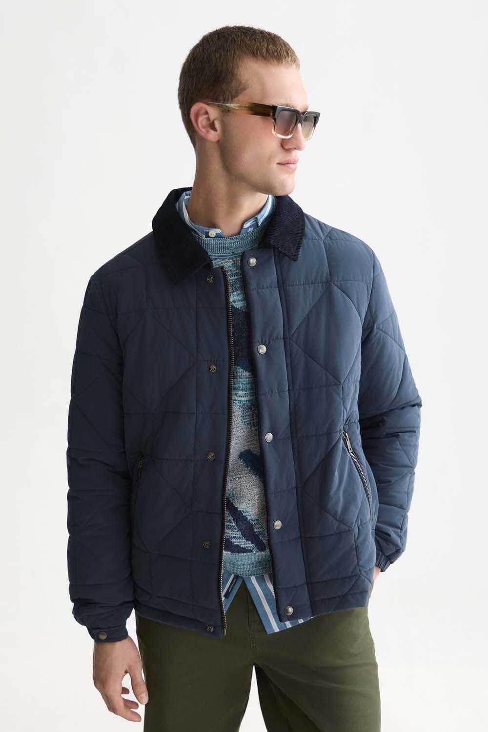 Scotch & Soda Jack Quilted Geo Navy