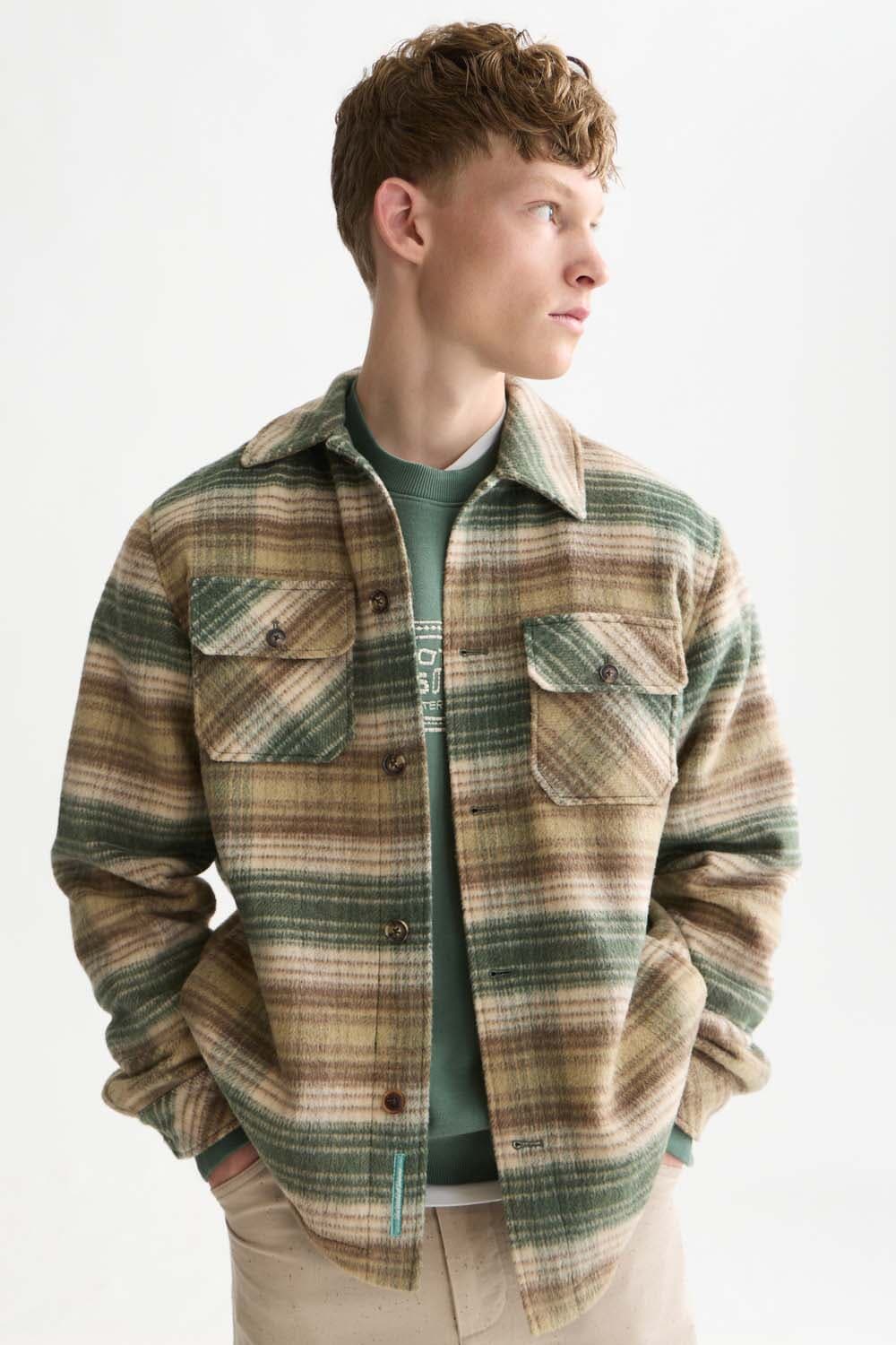 Scotch & Soda Overshirt Checked Beige