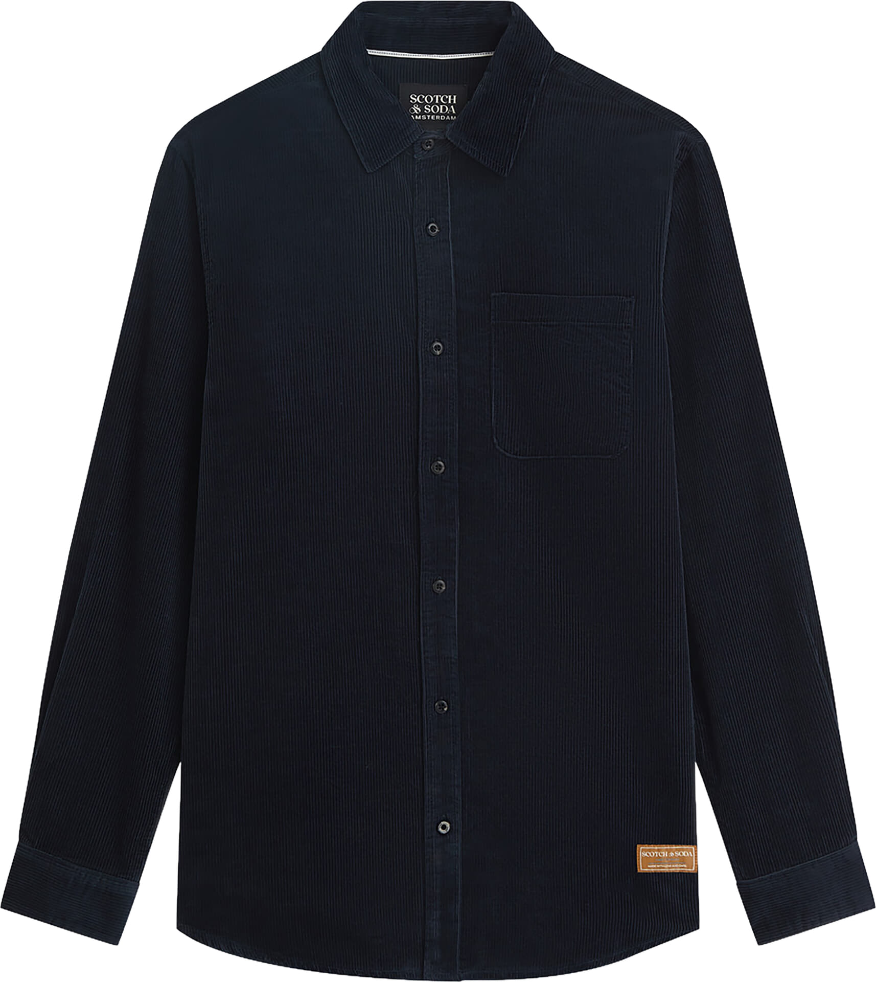 Scotch & Soda Overhemd Corduroy regular fit  Navy